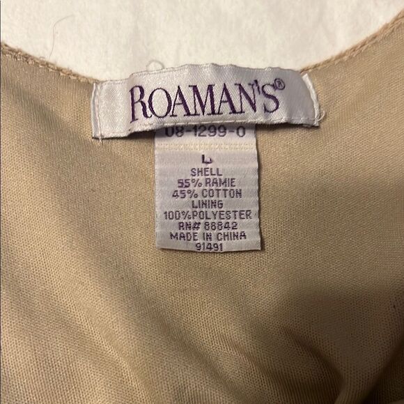 Roaman's Classic Tan Crochet Top - Picture 2 of 4